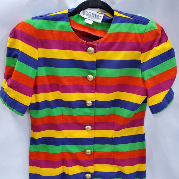 Jessica Howard Dresses & Skirts - Jessica Howard vintage 1980s rainbow dress Sz. 8